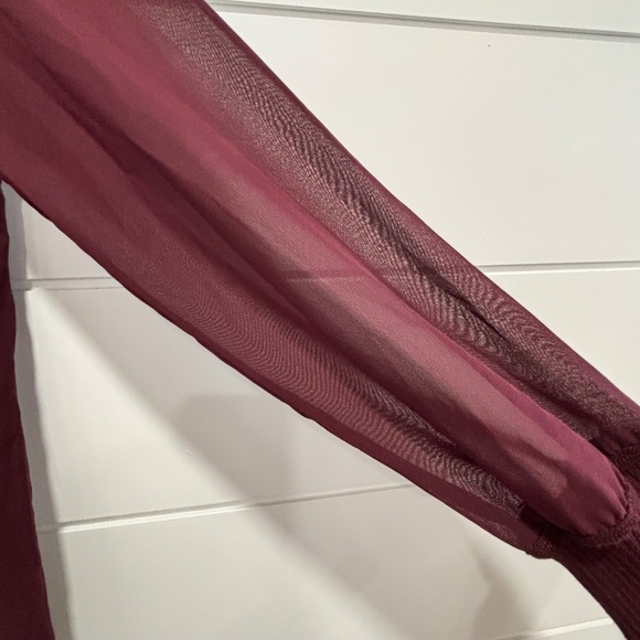 Club Monaco NWT pin tuck ribbed dress burgundy size 4 - Picture 7 of 16